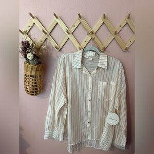 NWT Passport Striped Button-Up Shirt